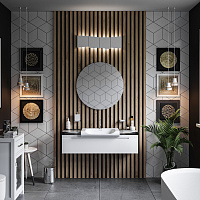 Kerasan Inka Project Тумба под раковину на 120 см, подвес. 118x37x30hсм, цвет: Laccato bianco lucido 911102