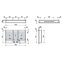 Laufen Frame 25 Зеркальный шкаф 120х15хh75 см, 3 двери, цвет: mirror 4.0885.4.900.144.1
