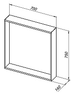 Allen Brau Reality Зеркало прямоугольное 70x75h см, с подсветкой и сенс. выкл., цвет: латунь браш 1.32017.03