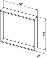 Allen Brau Reality Зеркало прямоугольное 80x75h см, с подсветкой и сенс. выкл., цвет: серебро браш 1.32018.02