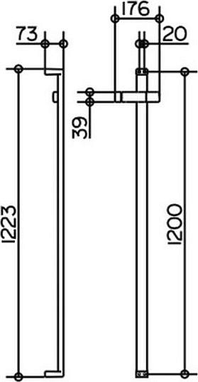 Keuco Edition 11 Душевая штанга 17,6x17,5x120h см, цвет: хром 51185 011200