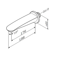 Am.Pm Like Излив настенный для ванны 11,7 см, цвет: хром глянцевый F8070000