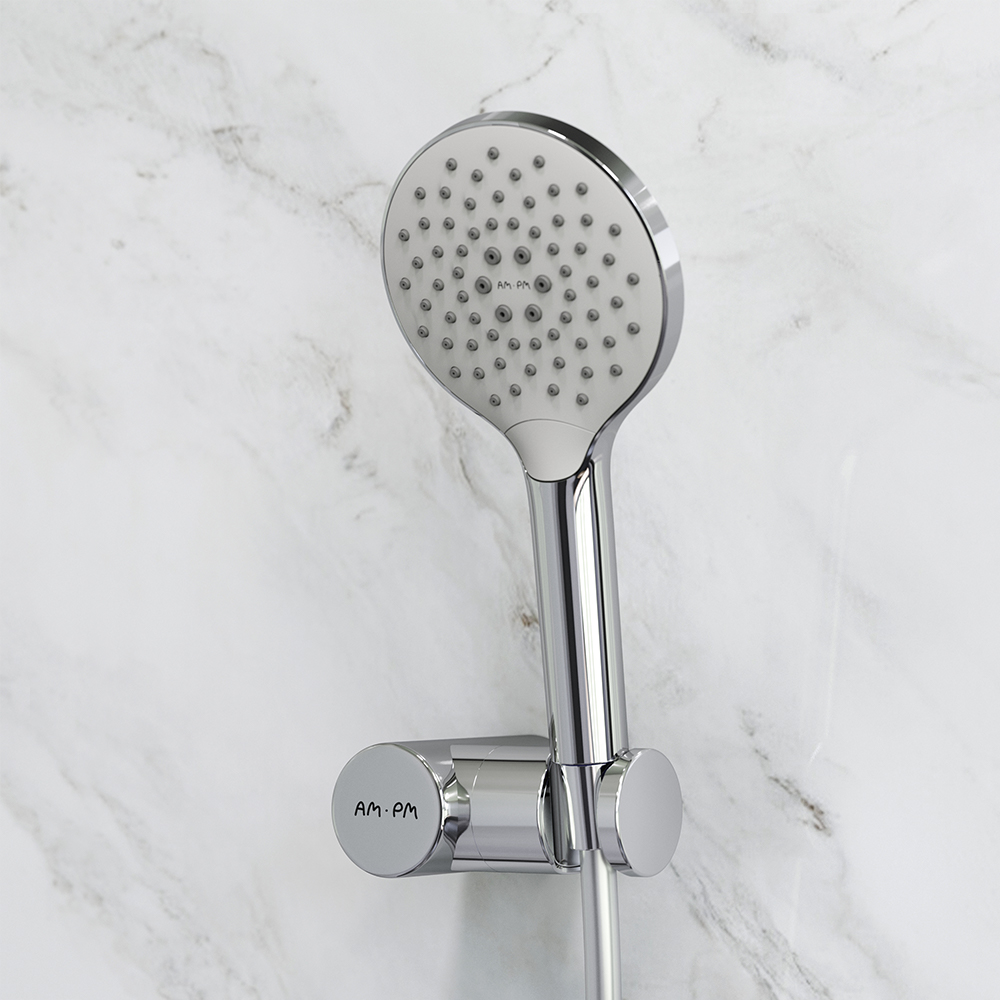 Am.Pm Like Душевой гарнитур: держатель, шланг, лейка, цвет: хром глянцевый F0118000