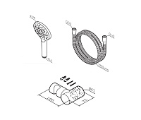 Am.Pm Like Душевой гарнитур: держатель, шланг, лейка, цвет: хром глянцевый F0118000