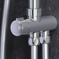 Am.Pm Gem Душевая стойка: верхний и ручной душ, шланг, без смесителя, цвет: хром глянцевый F0790000