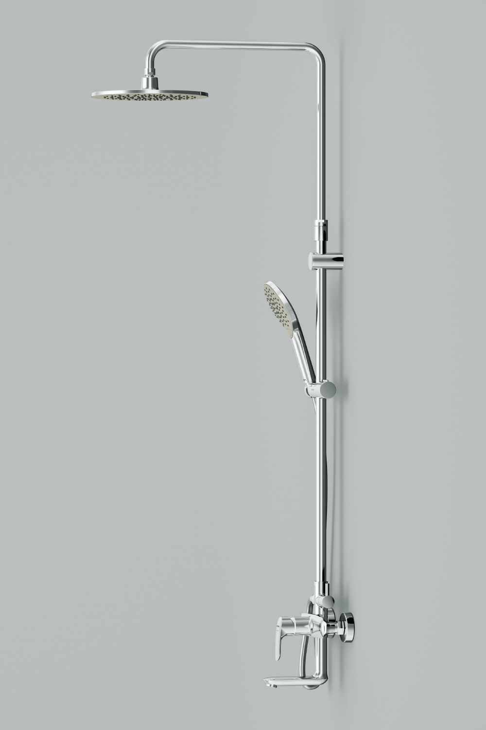 Am.Pm Like Душевая стойка: смеситель, верхний и ручной душ, шланг, цвет: хром глянцевый F0780964