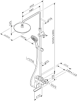Am.Pm Like Душевая стойка: смеситель, верхний и ручной душ, шланг, цвет: хром глянцевый F0780964