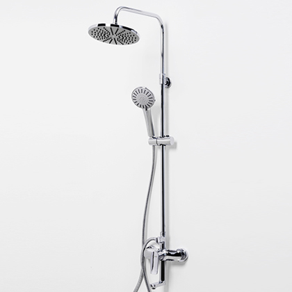 Wasserkraft Душевая стойка: смеситель, ручной душ 3 вида струи, шланг, верхний душ, цвет: хром A16601