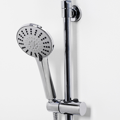 Wasserkraft Душевая стойка: смеситель, ручной душ 3 вида струи, шланг, верхний душ, цвет: хром A16601