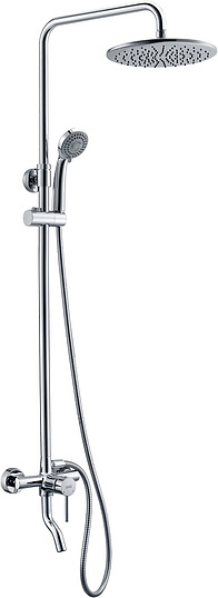 Wasserkraft Душевая стойка: смеситель, ручной душ 3 вида струи, шланг, верхний душ, цвет: хром A14401