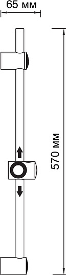Wasserkraft Душевая штанга 11х6,5хh57 см, цвет: хром A007