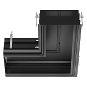 Gessi Binario Профиль угловой 74х74 cм, без подготовки под модули, цвет: matte black 61041#299