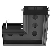 Gessi Binario Профиль угловой 74х74 cм, для 5 модулей, установка Easy-Fix, цвет: matte black 61151#299