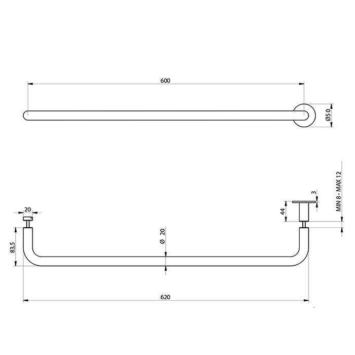Bongio Time 2020 Ручка для дверцы, 60x5 см, матовая сталь 70005AS00