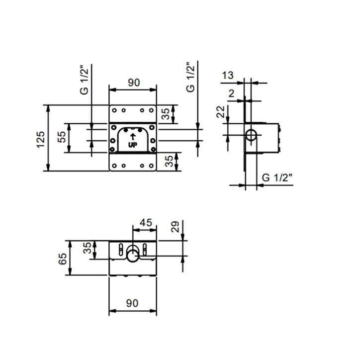 Fantini Acquafit Встраиваемая часть настенного верхнего душа 79 00 K031A