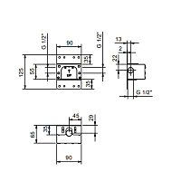 Fantini Acquafit Встраиваемая часть настенного верхнего душа 79 00 K031A