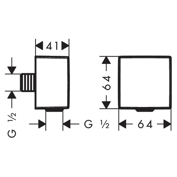 Hansgrohe FixFit Square Шланговое подключение с клапаном обратного тока, цвет: шлифованная бронза 26455140