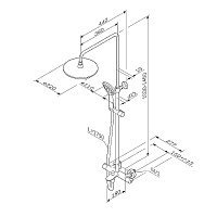 Am.Pm Gem Душевая стойка с верхним душем, цвет: хром F0790520
