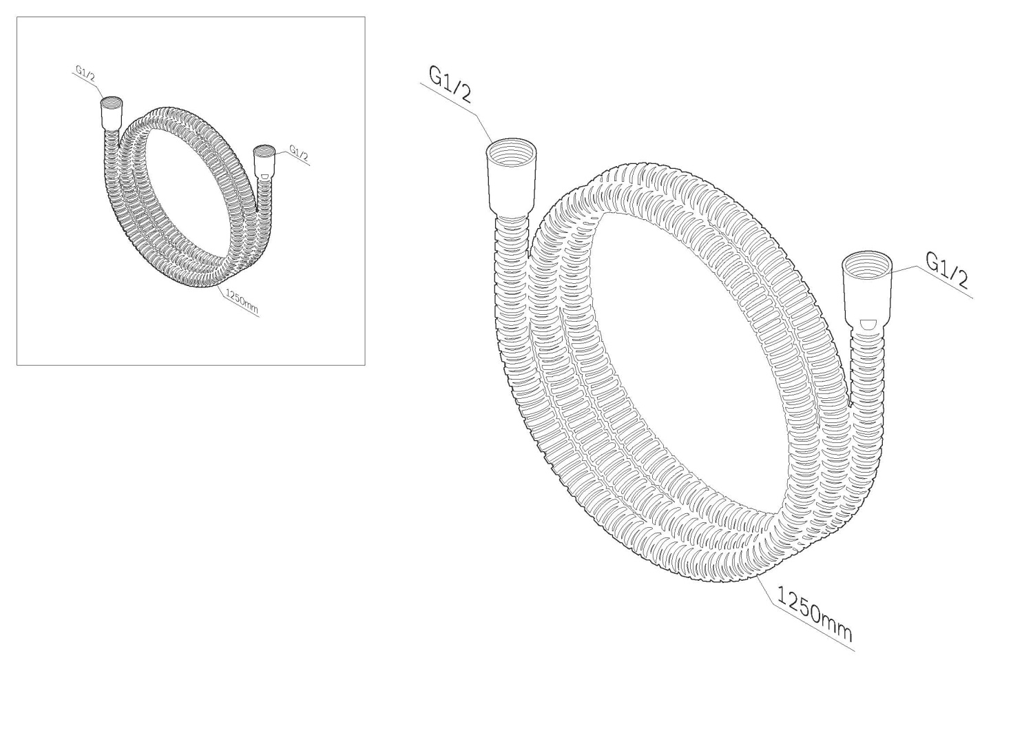 Am.Pm Душевой шланг 125 см, нержавеющая сталь, цвет: хром F0412300