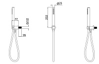 Allen Brau Priority Душевой гарнитур: ручной душ, держ. с выпуском, шланг 150 см, цвет: черный мат 5.31019-31