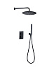 Allen Brau Priority Душевой комплект встраиваемый: термостат, верхний и ручной душ, цвет: черный мат 5.31013-31