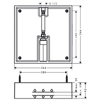 Hansgrohe Raindance E Встраиваемая часть верхнего душа 400/400 1jet 26254180