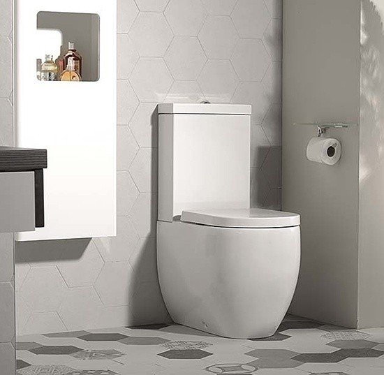 Kerasan Flo Чаша для унитаза моноблок, с креплением, без сиденья и бачка, цвет: Bianco lucido 311701