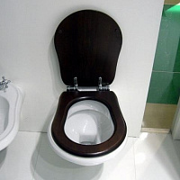 Kerasan Retro Крышка-сиденье для унитаза, крепление хром, цвет: Noce massello 109040