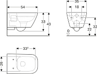 Чаша для унитаза подвесного Geberit Renova Plan 500.378.01.1