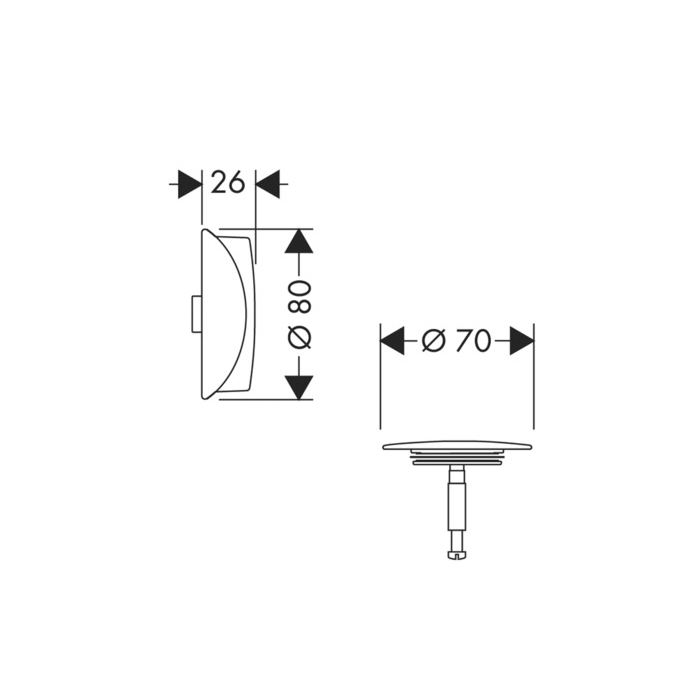 Hansgrohe Flexaplus Внешняя часть набора для слива и перелива, цвет: хром 58185000