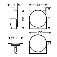 Hansgrohe Exafill S Внешняя часть излива на ванну, цвет шлиф. черный хром 58117340