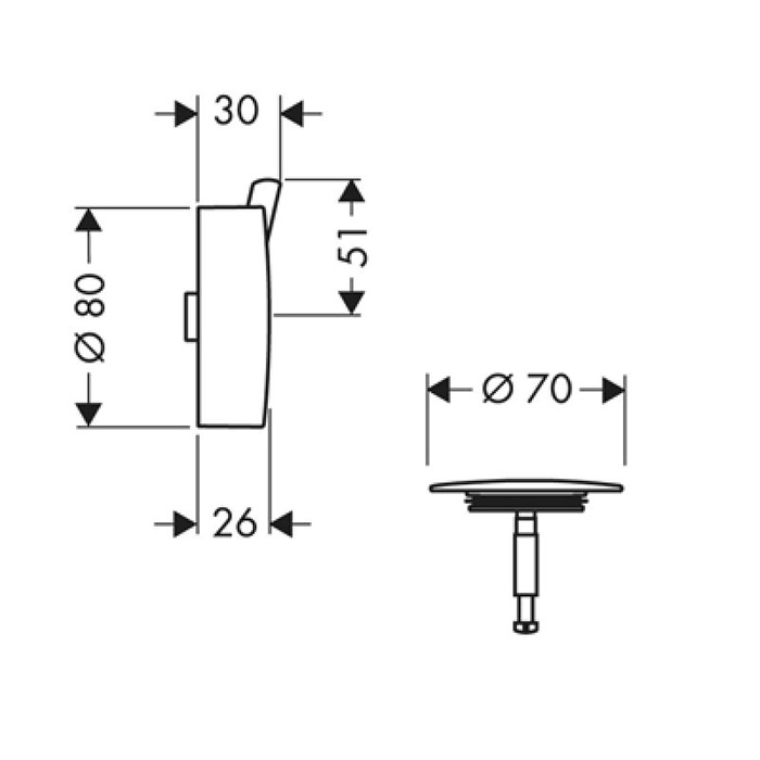 Hansgrohe Flexaplus S Внешняя часть набора для слива и перелива, цвет: хром 58186000