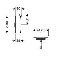 Hansgrohe Flexaplus S Внешняя часть набора для слива и перелива, цвет: хром 58186000
