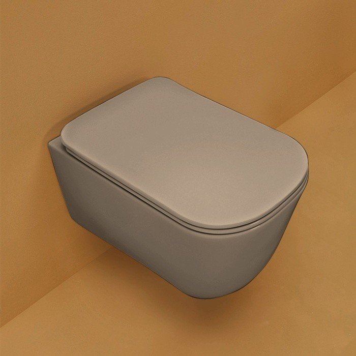 Kerasan Tribeca Крышка-сиденье Slim для унитаза, с микролифтом, крепление хром, цвет: Nocciola matt 519181