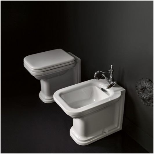 Kerasan Waldorf Унитаз приставной 55x37 см, выпуск пристенный, цвет: Bianco lucido 411801