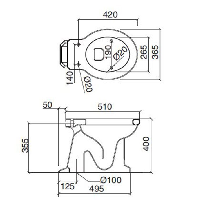Sbordoni Romana Бачок для унитаза, средний, с крышкой, отв для мех-ма сверху, цвет белый 5129