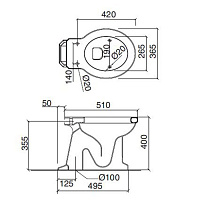 Sbordoni Romana Бачок для унитаза, средний, с крышкой, отв для мех-ма сверху, цвет белый 5129