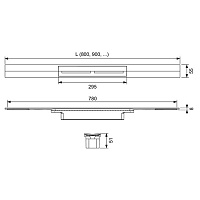 Tece Drainprofile Профиль для душа, 120 см, цвет черный 671221