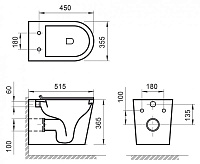 Belbagno Flay-R Чаша подвесного унитаза 51,5х24х36h, цвет: белый BB053CHR