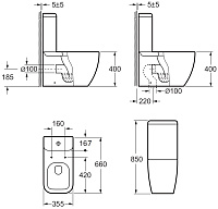 Allen Brau Infinity Чаша напольного унитаза 35,5x66 см каскадный смыв, цвет: белый глянцевый 4.21001.20