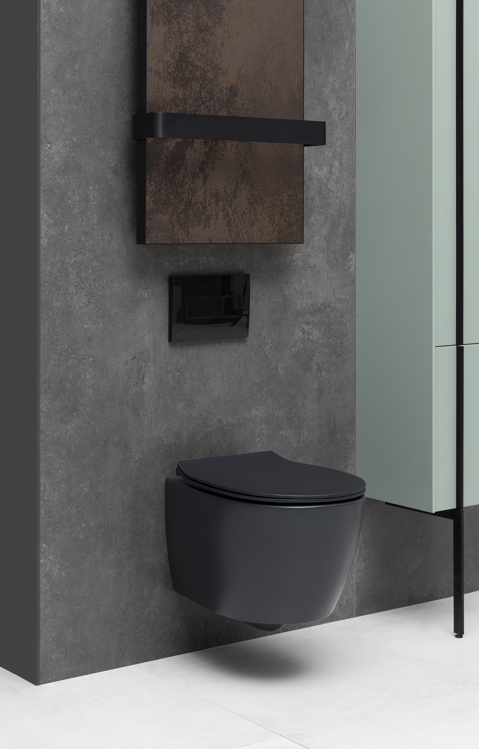 Allen Brau Fantasy Чаша подвесного унитаза 36,3x51 см каскадный смыв, цвет: черный матовый 4.11004.31