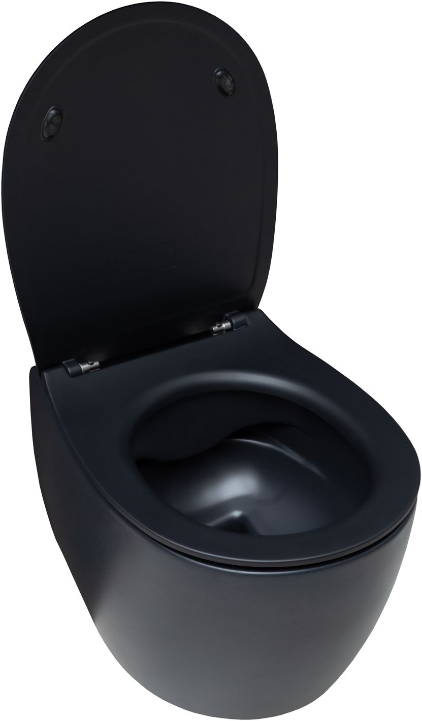 Allen Brau Fantasy Чаша подвесного унитаза 36,3x51 см каскадный смыв, цвет: черный матовый 4.11004.31