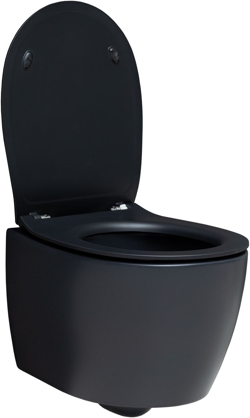 Allen Brau Fantasy Чаша подвесного унитаза 36,3x51 см каскадный смыв, цвет: черный матовый 4.11004.31