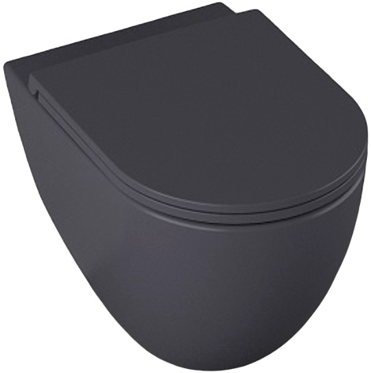 Allen Brau Reality Чаша подвесного унитаза 36,5x53 см каскадный смыв, цвет: антрацит 4.32006.AN