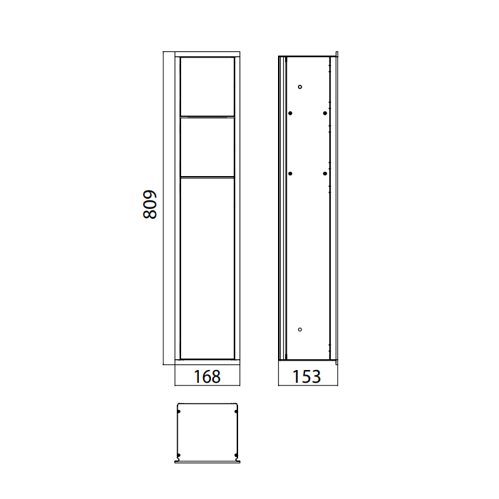 Emco Asis 150 Модуль для унитаза встроенный, держатель т/б, левый, алюминий 9783 050 50
