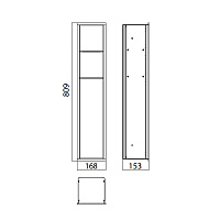 Emco Asis 150 Модуль для унитаза встроенный, держатель т/б, левый, алюминий 9783 050 50