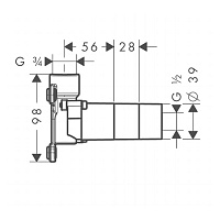 Axor Massaud Скрытая часть для излива на ванну 18471180