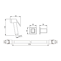 Timo Набор для биде для биде, цвет черный матовый SG-3054/03
