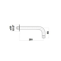 Webert Sax Evolution Излив для душа, настенный, цвет: черный матовый SE0371560