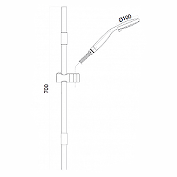 Webert Sax Evolution Душевой гарнитур, с штангой, цвет: белый матовый AC0589740